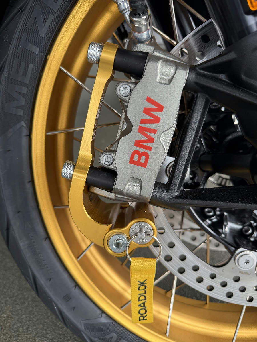 RoadLok XRA Eurosport 100 mm BMW/HD, höger — satinguld